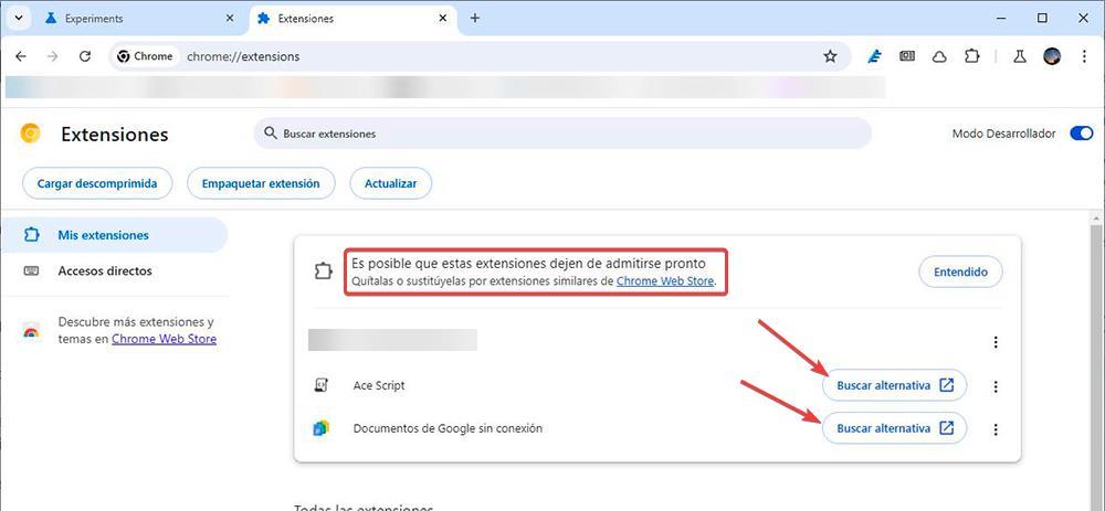 Extensions non compatibles avec Chrome