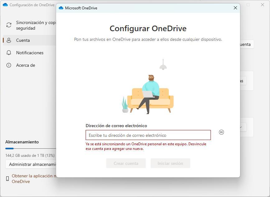 Erreur de connexion à plusieurs comptes OneDrive