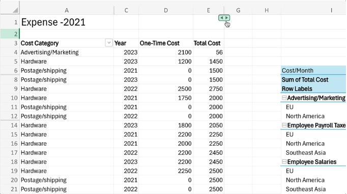 Fonctions Excel en ligne