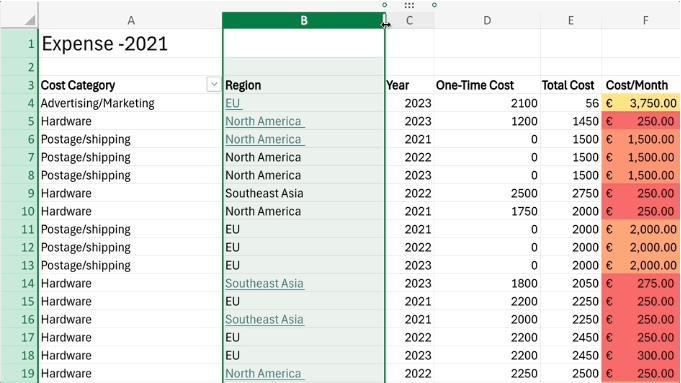 Fonctions Excel en ligne