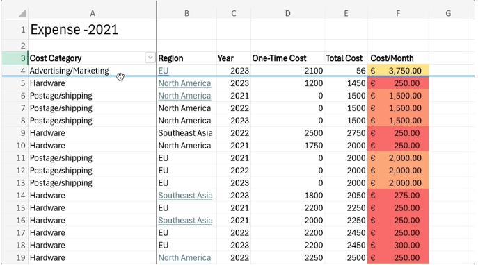 Fonctions Excel en ligne