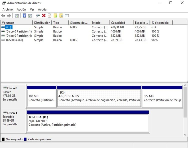 gestionnaire de disque Windows