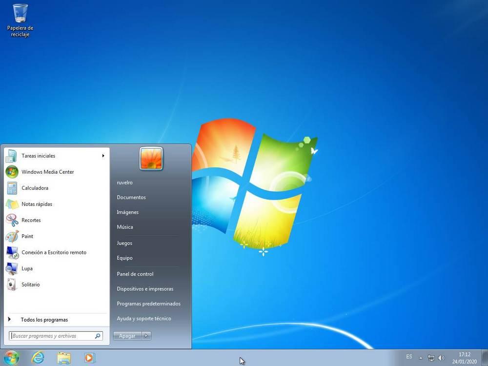 Bureau Windows 7 installé