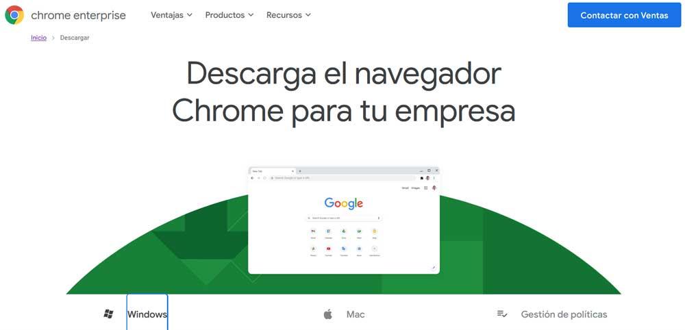 entreprise web chrome