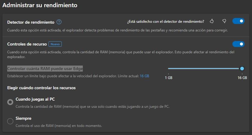 contrôler l'utilisation de la RAM Microsoft Edge