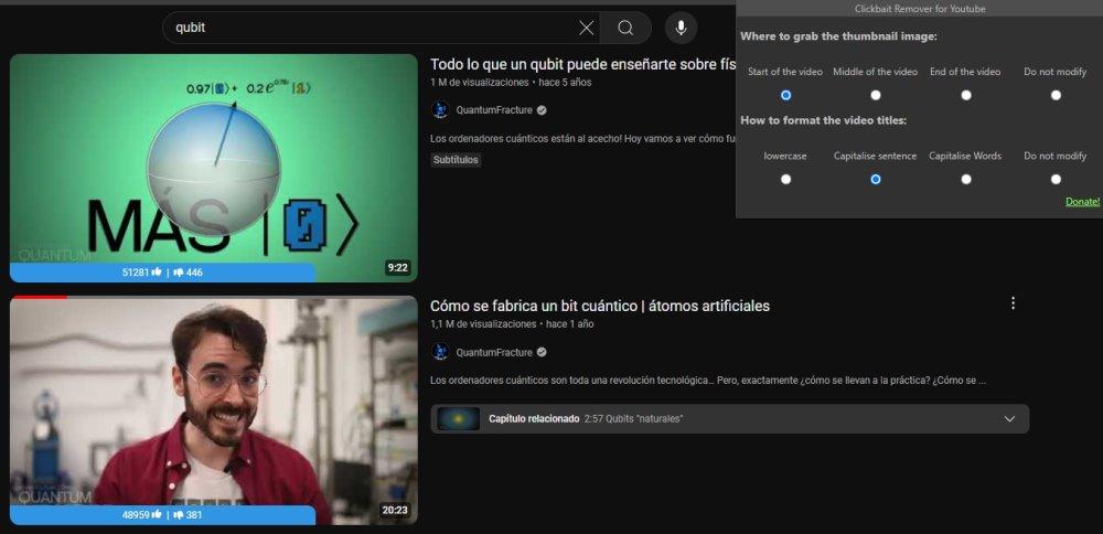 Extension Clickbait Remover pour YouTube