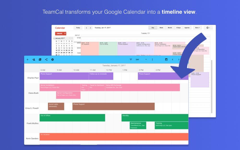 Calendrier Google TeamCal