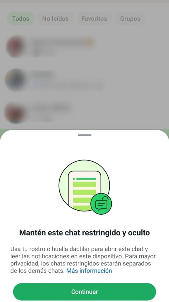 restreindre la conversation WhatsApp par mot de passe